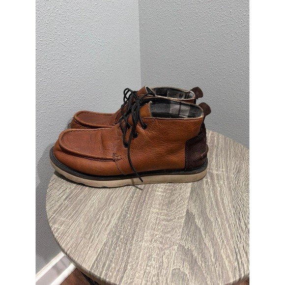 Toms Mens Chukka Ankle Boots Brown Leather Lace Up  8.5 main image 4